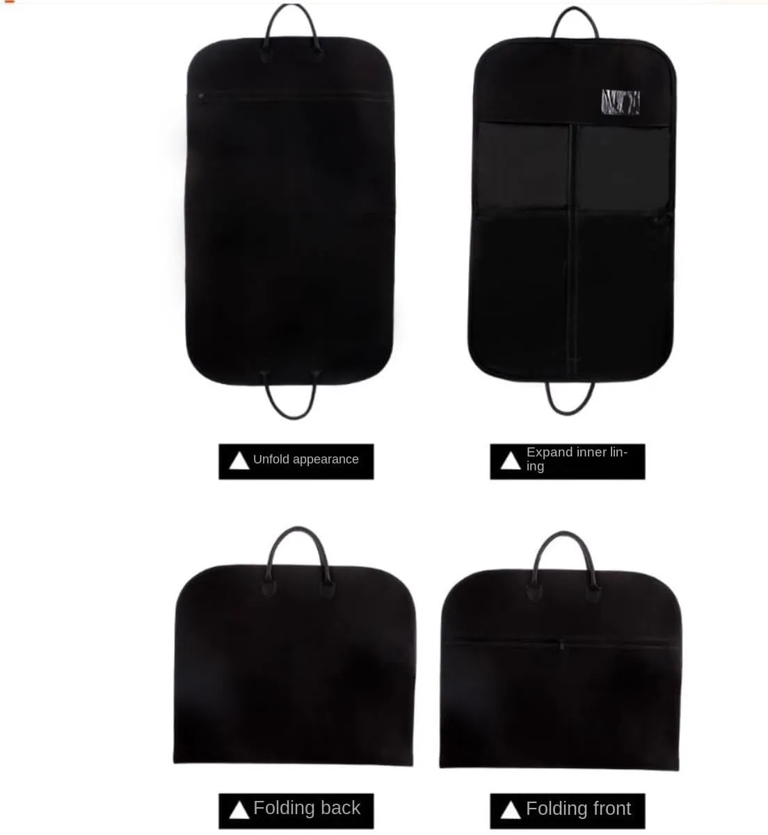 IRYZE Garment Bag for Travel, 40"" Garment Bags Heavy Duty Suit Bags Foldable Dress Bag For Hanging Clothes Storage Suit Luggage Bag, 60*100cm, Black