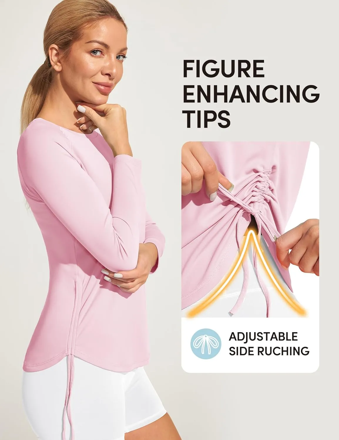 IUGA Rash Guard for Women UPF 50  Long Sleeve Sun Shirts Swim Shirts for Women Lightweight UV Protection Shirts Hiking Tops