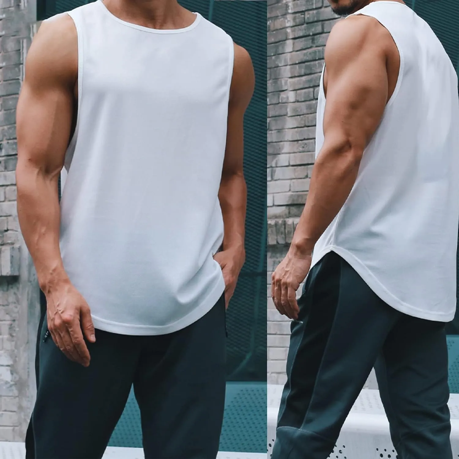 JIHUILAI 3 Pack Men's Athletic Quick Dry Workout Sport Muscle Tees Soft Bodybuilding Gym Jogging Tank Tops Sleeveless Shirts