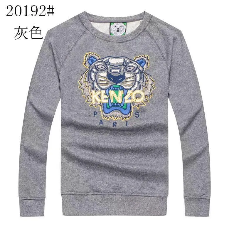 Kenzo Paris Tiger Embroidered Sweat Shirt- Grey