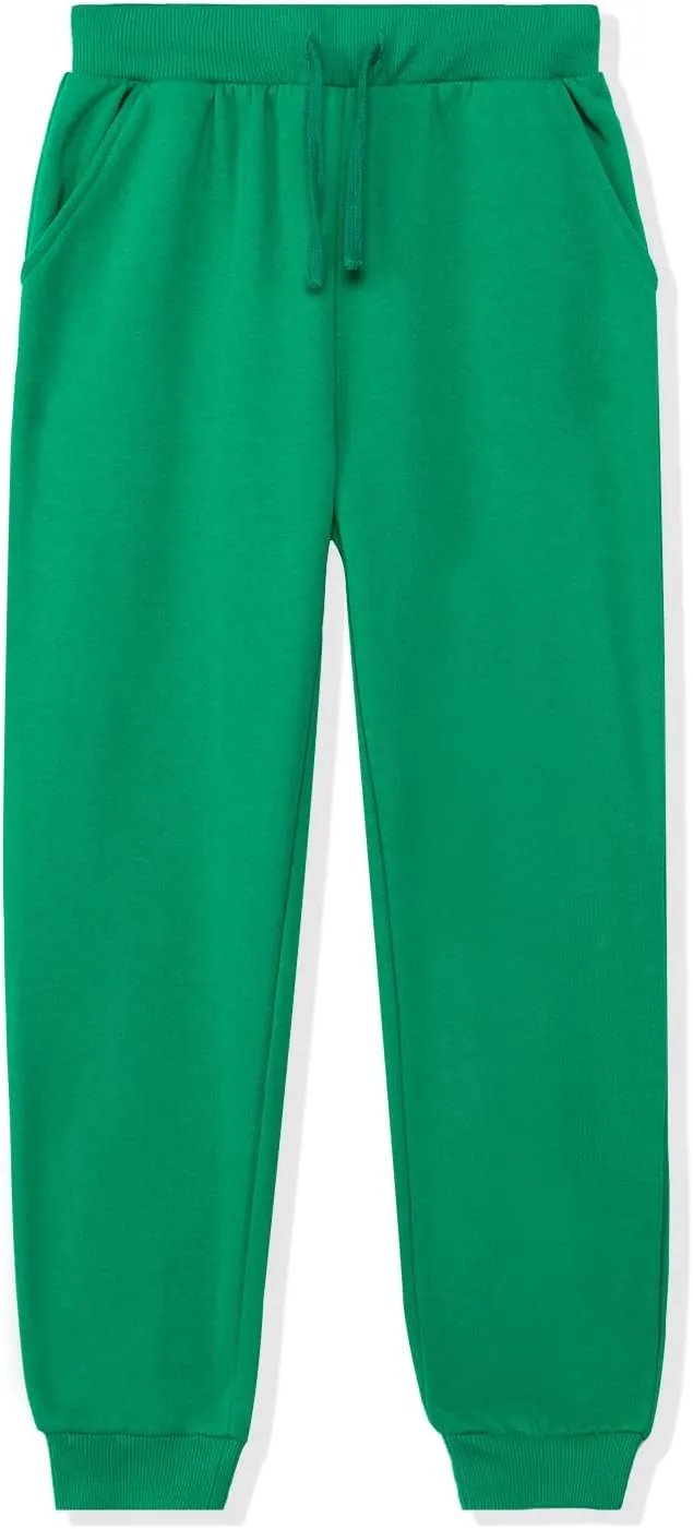 Kid Nation Kids Unisex Soft Brushed Fleece Casual Pull On Jogger Sweatpants with Pockets for Boys or Girls