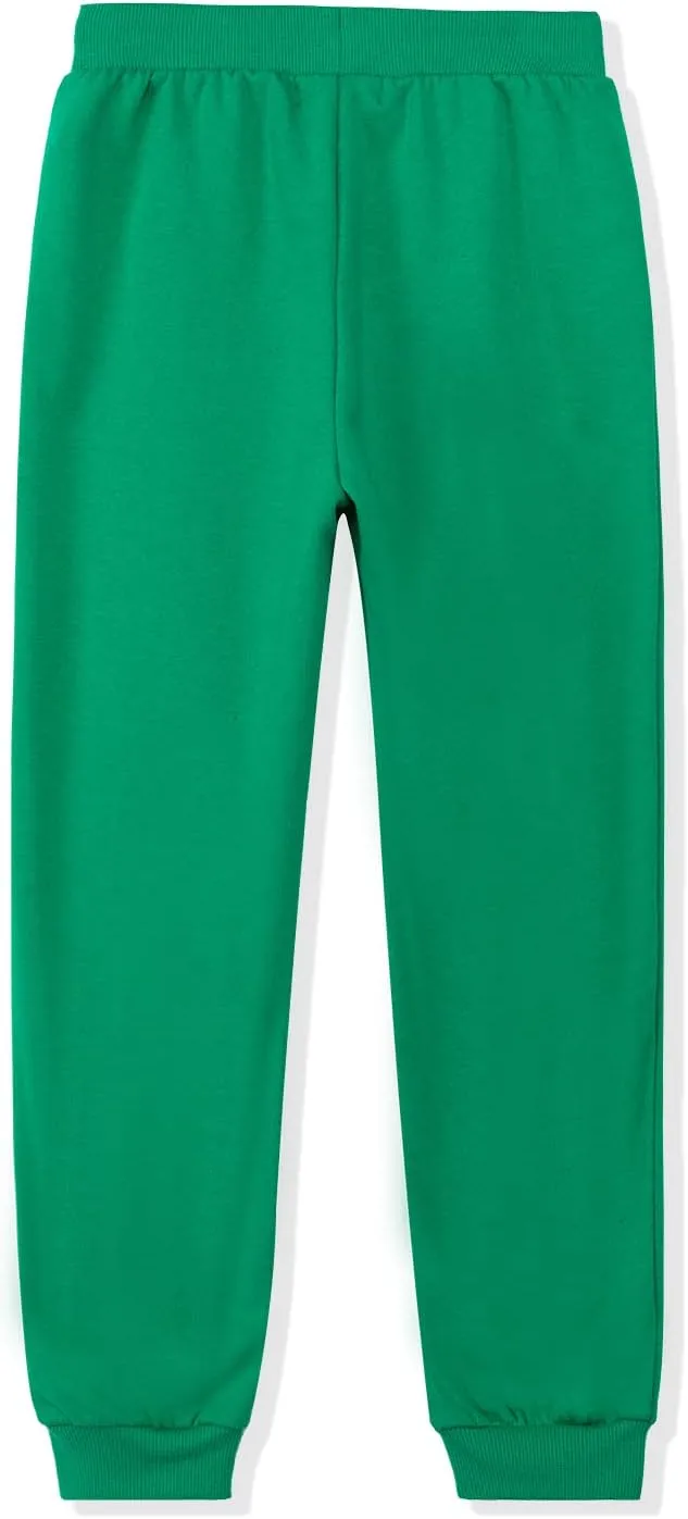 Kid Nation Kids Unisex Soft Brushed Fleece Casual Pull On Jogger Sweatpants with Pockets for Boys or Girls