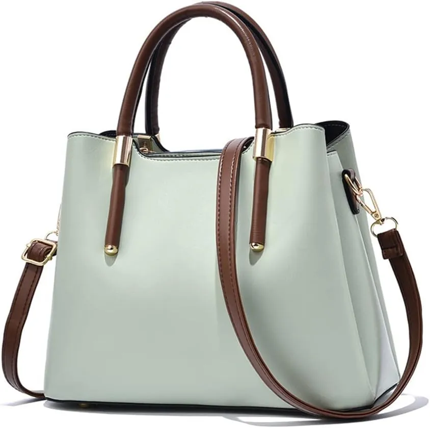 Large Green Crossbody Bag - Fashionable Leather Satchel Handbag for Women - Versatile Tote Purse with Top Handle