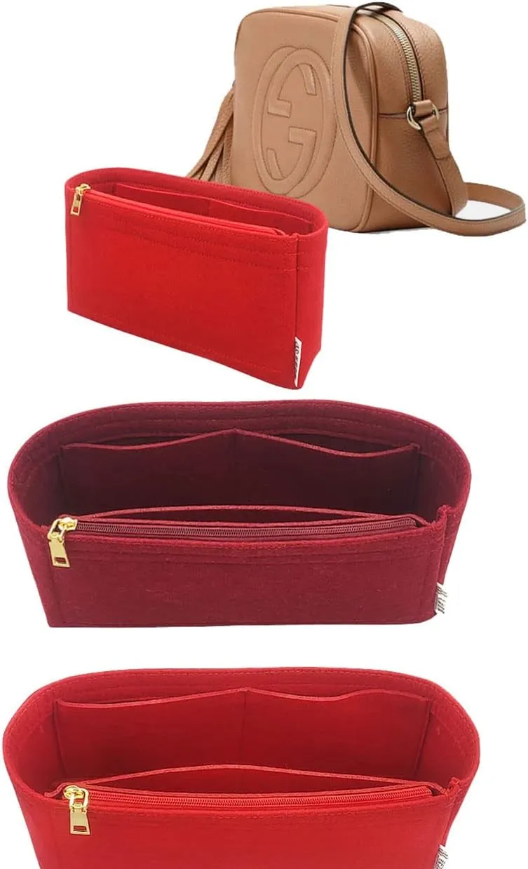Lckaey Felt Purse Organizer For Disco Square Fringe Camera Bag Organize Organizer Liner Bag2027red 19 * 6 * 12cm