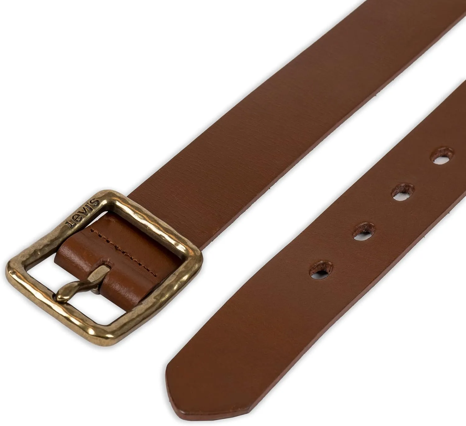 Levi's Women's Slim Casual Leather Jean Belt with Square Center Bar Buckle (Regular and Plus Sizes)
