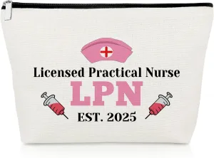 Licensed Practical Nurse Gifts Makeup Bag LPN Gifts for Nurses Graduation 2025 LPN Nurse Gifts LPN Nurse Appreciation Gifts Nurses Week Gift for LPN Nurse RN Medical Student Nursing Cosmetic Bag