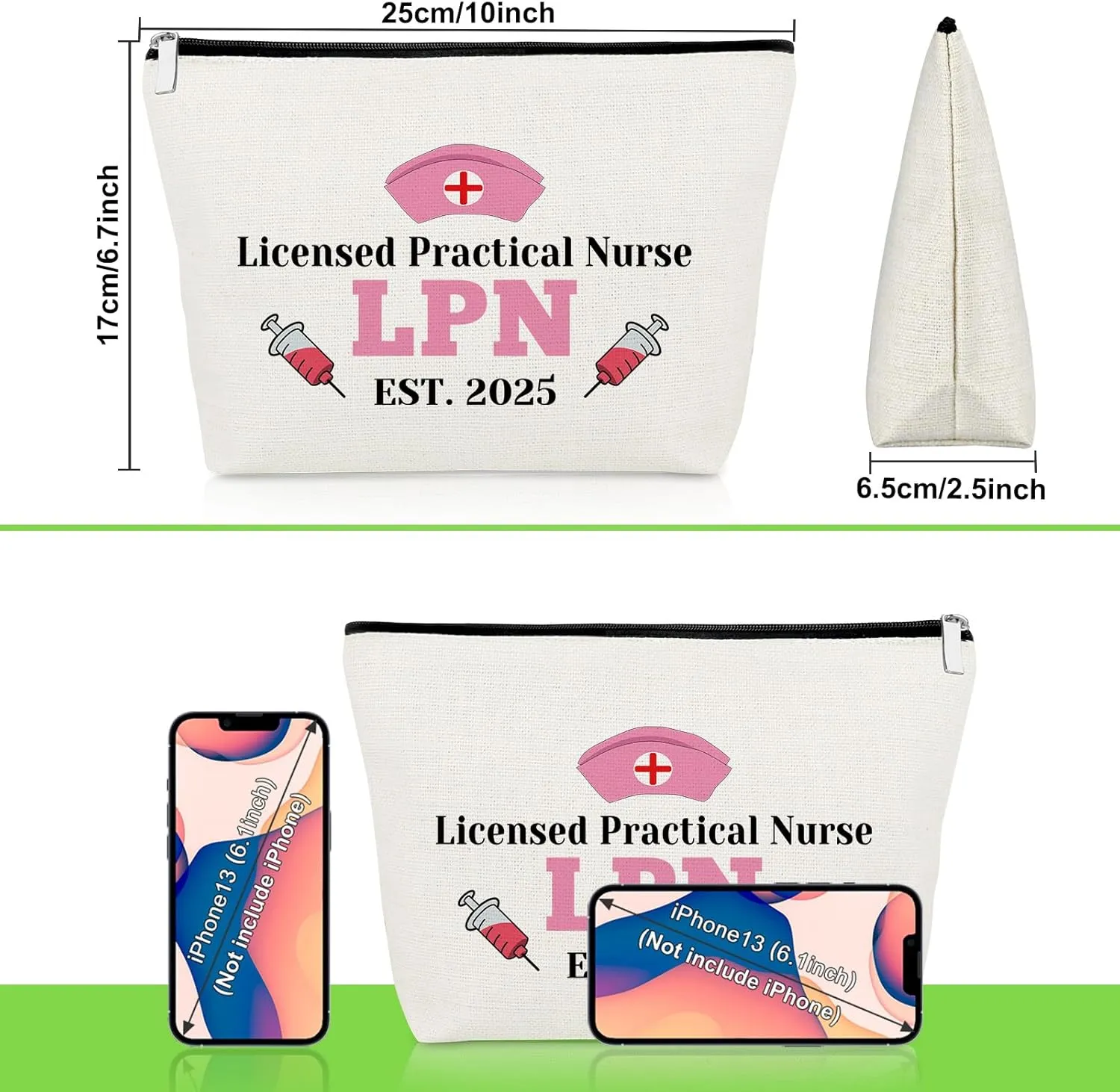 Licensed Practical Nurse Gifts Makeup Bag LPN Gifts for Nurses Graduation 2025 LPN Nurse Gifts LPN Nurse Appreciation Gifts Nurses Week Gift for LPN Nurse RN Medical Student Nursing Cosmetic Bag