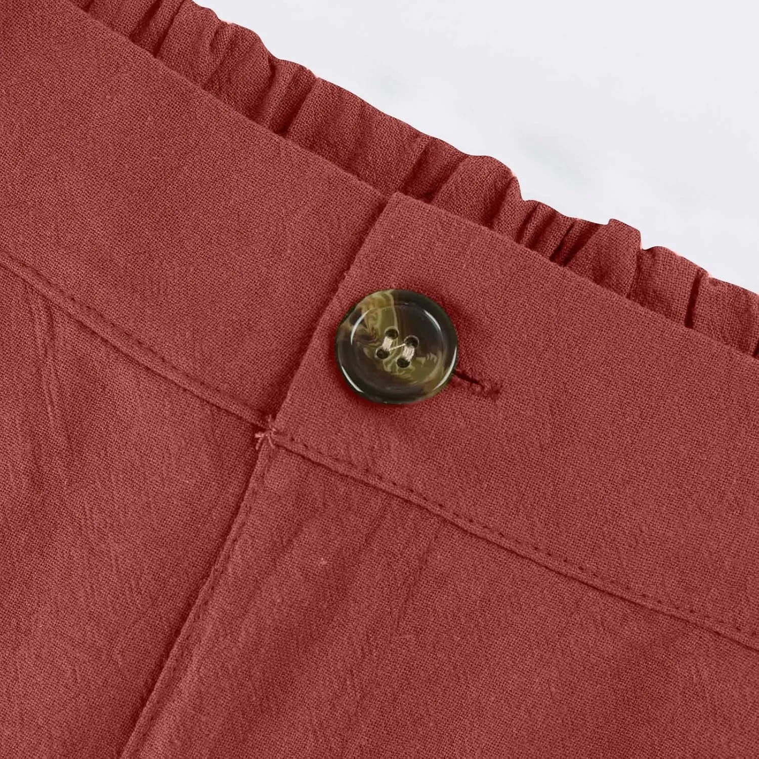 Linen Pants Women Plus Size Short Women's Casual Cotton Linen Baggy Pants with Elastic Waist Relax Fit Lantern Trouser