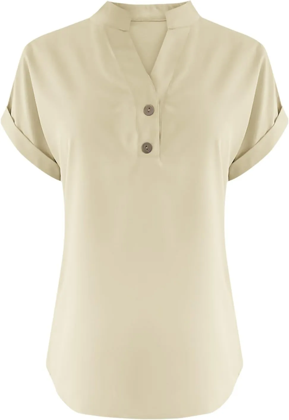 Linen Shirts for Women V Neck Cap Sleeve Summer Tops 2025 Women Casual Button Down Shirts Solid Business Work Blouses