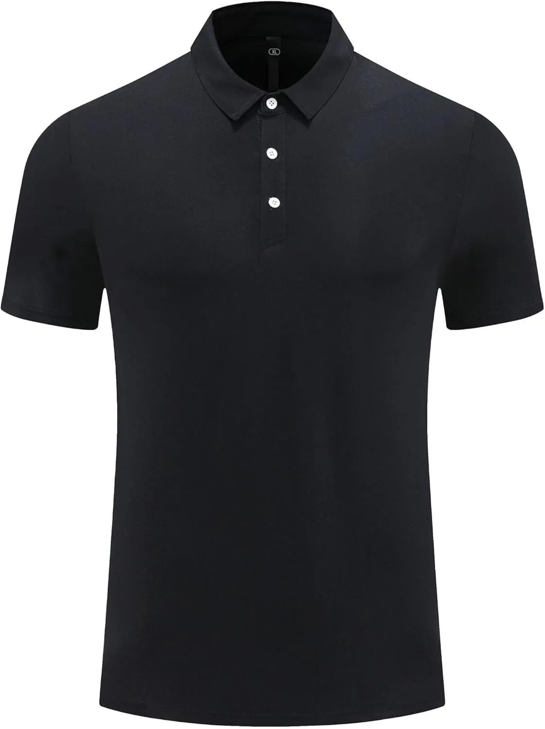 Men Polo Shirts Short Sleeve Casual Basic Button Down Lapel Tees Tops Solid Color Athletic Slim Fit Golf Shirts