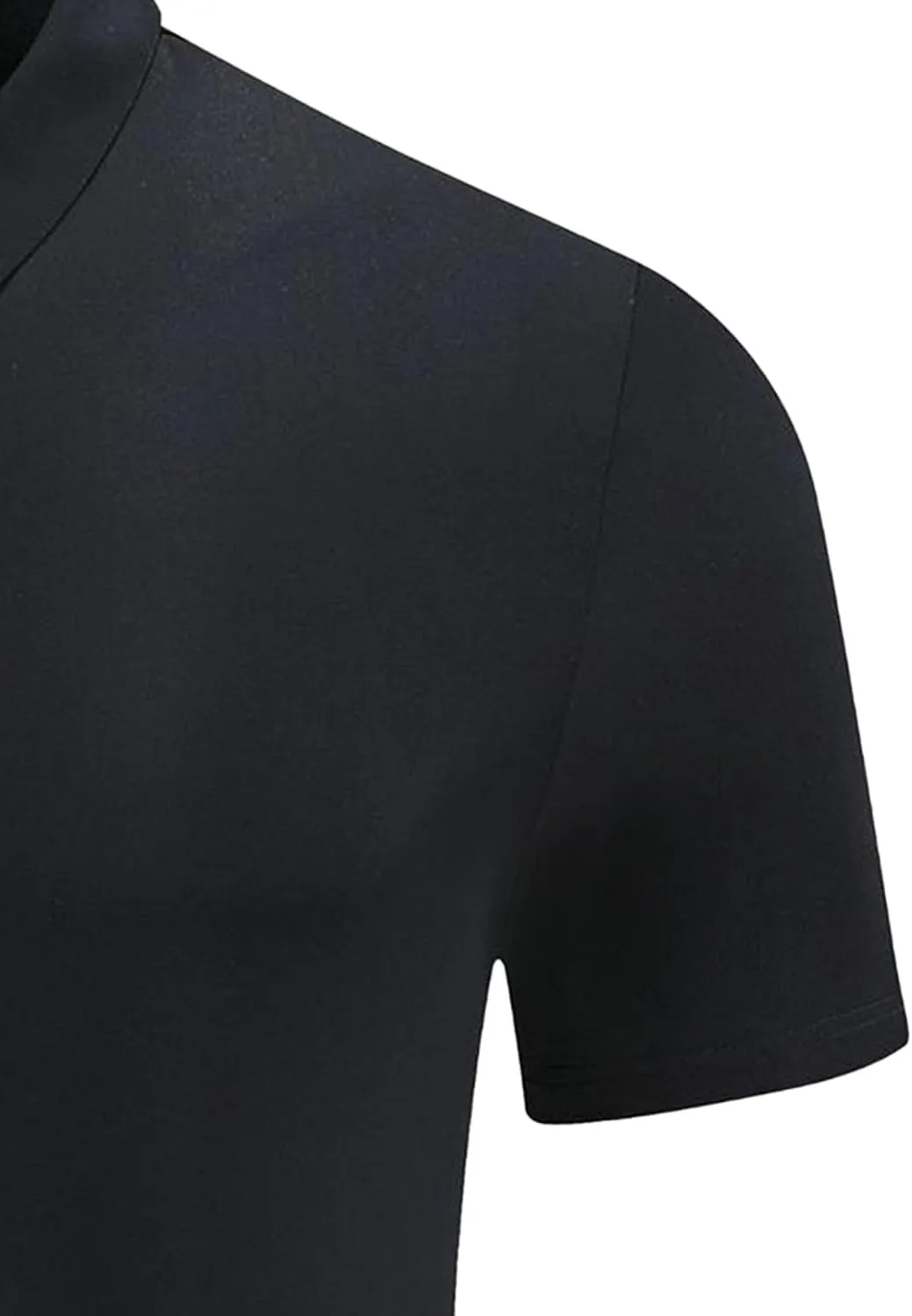 Men Polo Shirts Short Sleeve Casual Basic Button Down Lapel Tees Tops Solid Color Athletic Slim Fit Golf Shirts