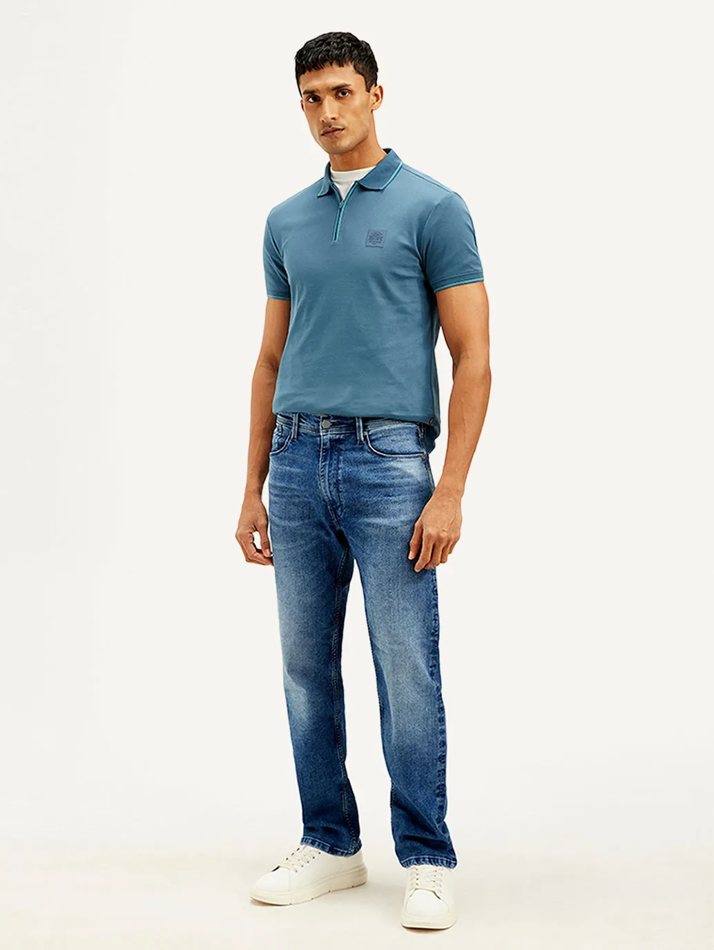 Men's 555 Relaxed Straight Fit Blue Jeans