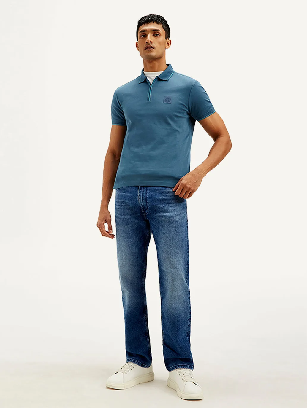 Men's 555 Relaxed Straight Fit Blue Jeans