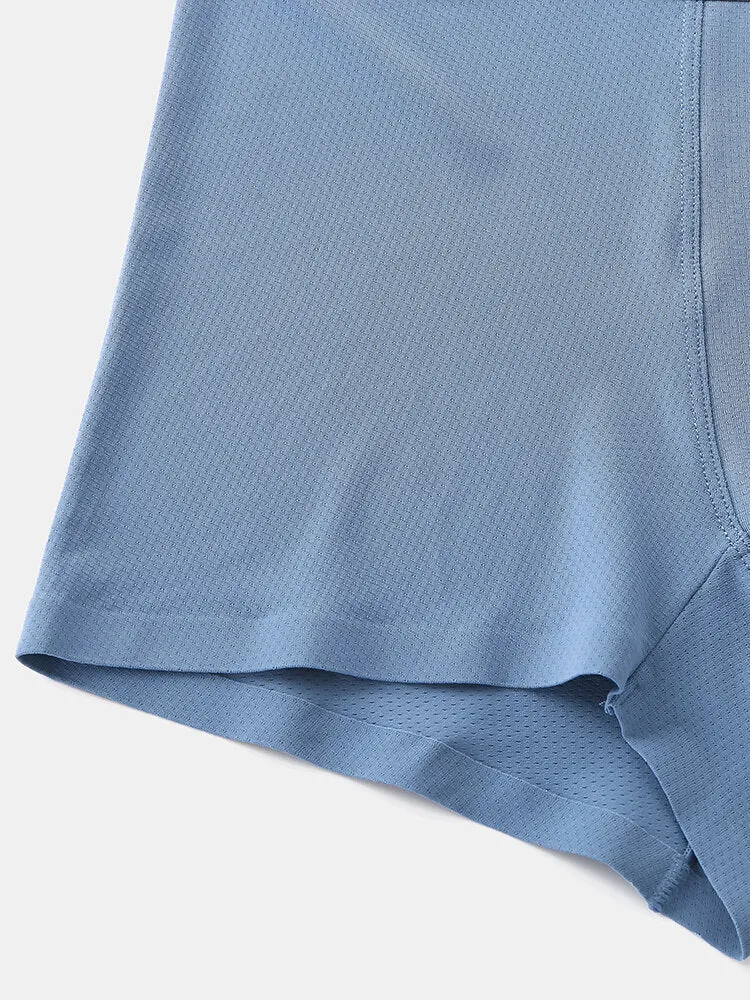 Mens Ice Silk Hive Mesh Sports Thin Section Breathable Boxer Briefs Panties Underwear