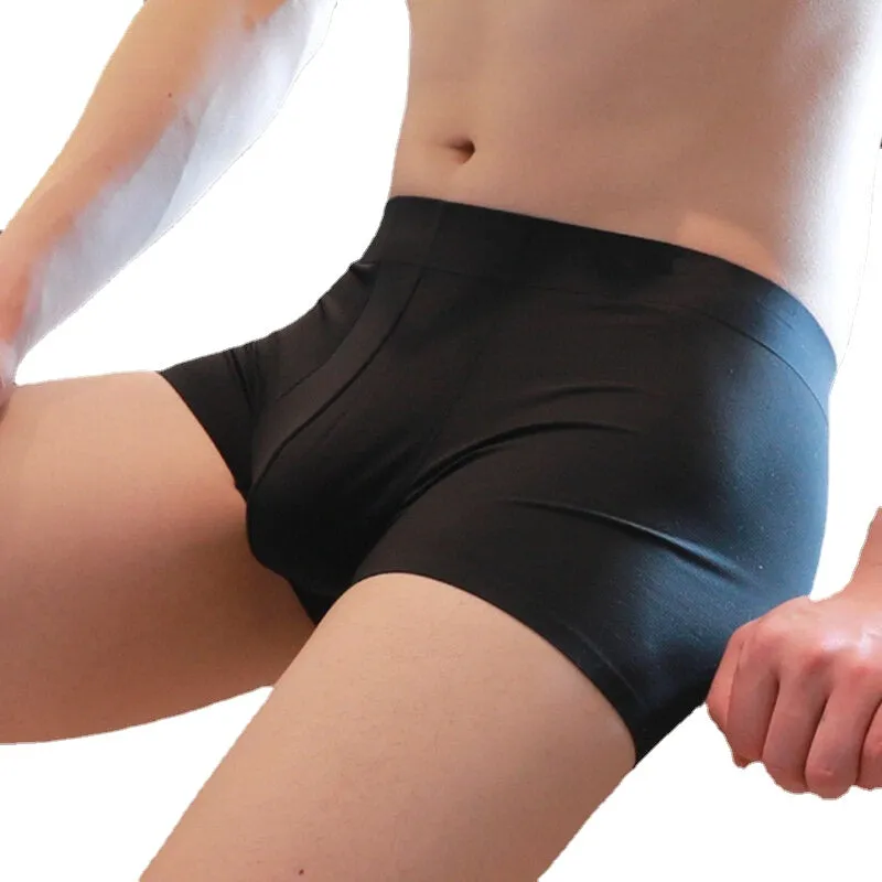 Mens Ice Silk Hive Mesh Sports Thin Section Breathable Boxer Briefs Panties Underwear