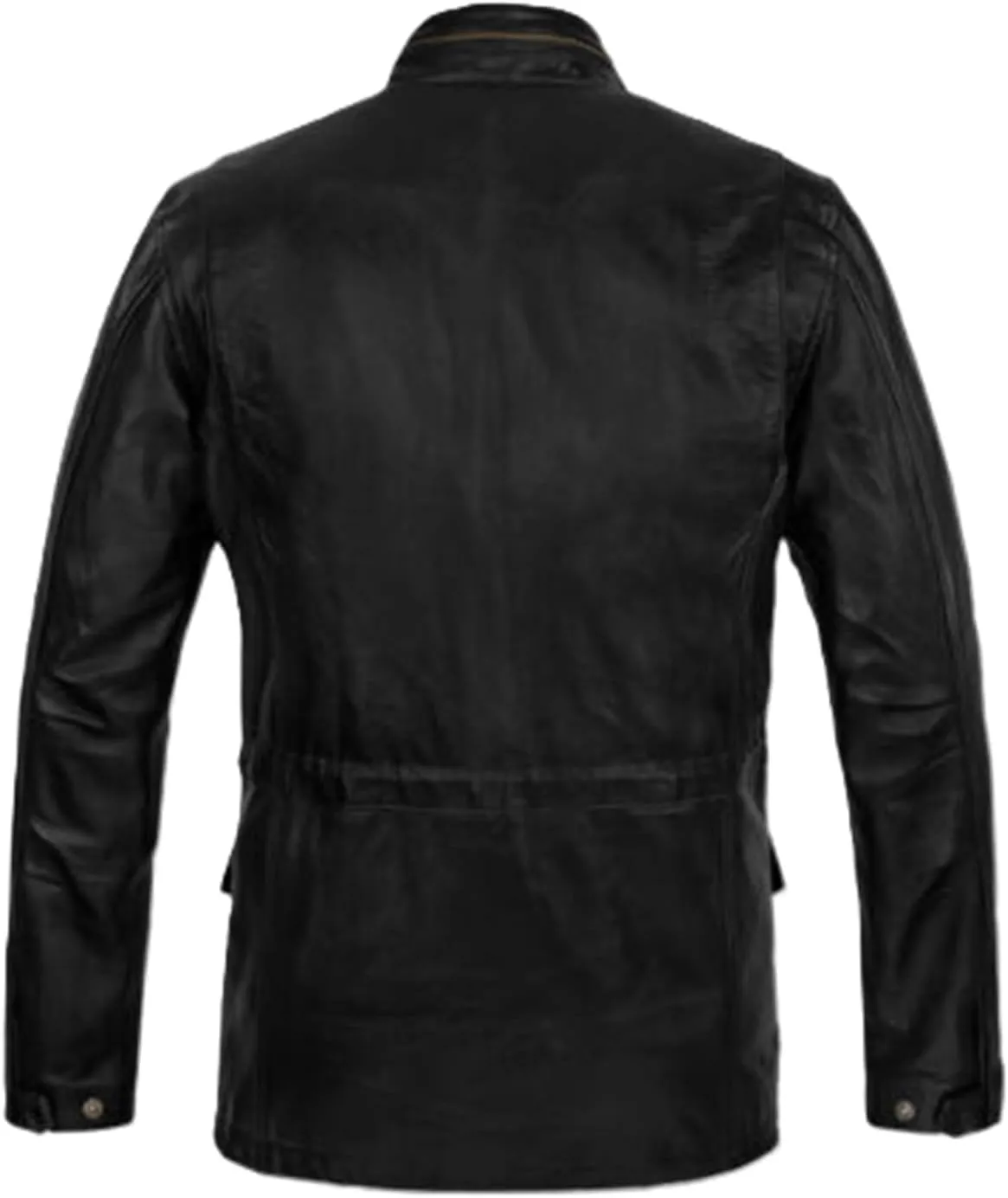 Men's Military M-65 Black Leather Jacket 100% Real Lambskin Leather Moto Biker Jacket