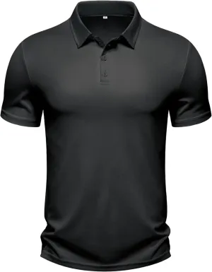 Men's Polo Shirts Summer Short Sleeve Golf Shirt for Men 3 Button Collar T-Shirt Dry Fit Casual Work Athletic Tee Shirts