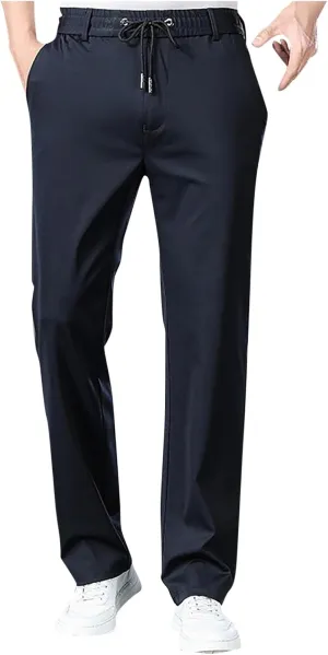 Men's Skinny-Fit Washed Comfort Stretch Chino Pant, Solid Color Casual Elastic Sweatpants, Tactical Breathable Pants Men