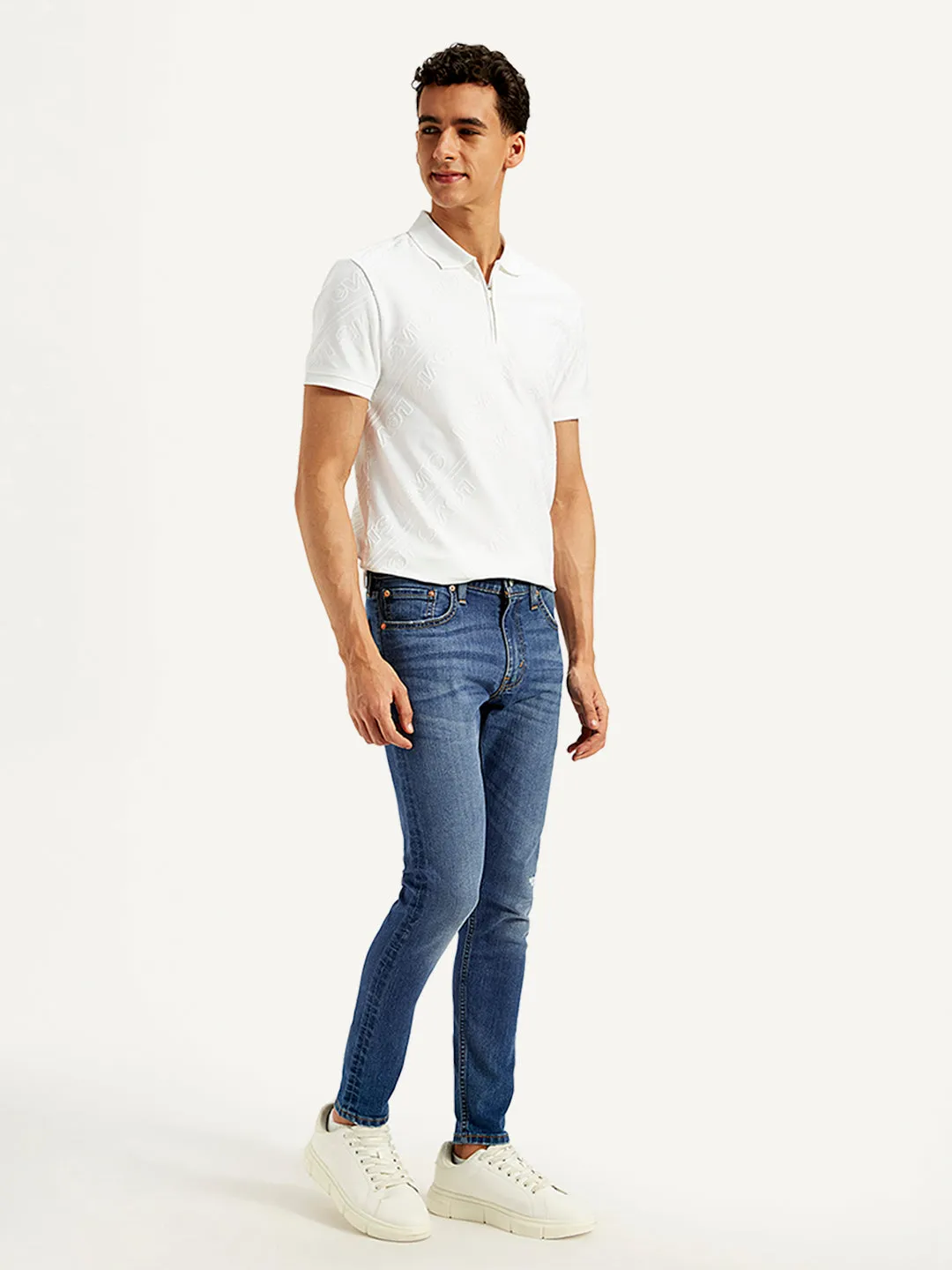 Men's Skinny Tapered Blue Jeans