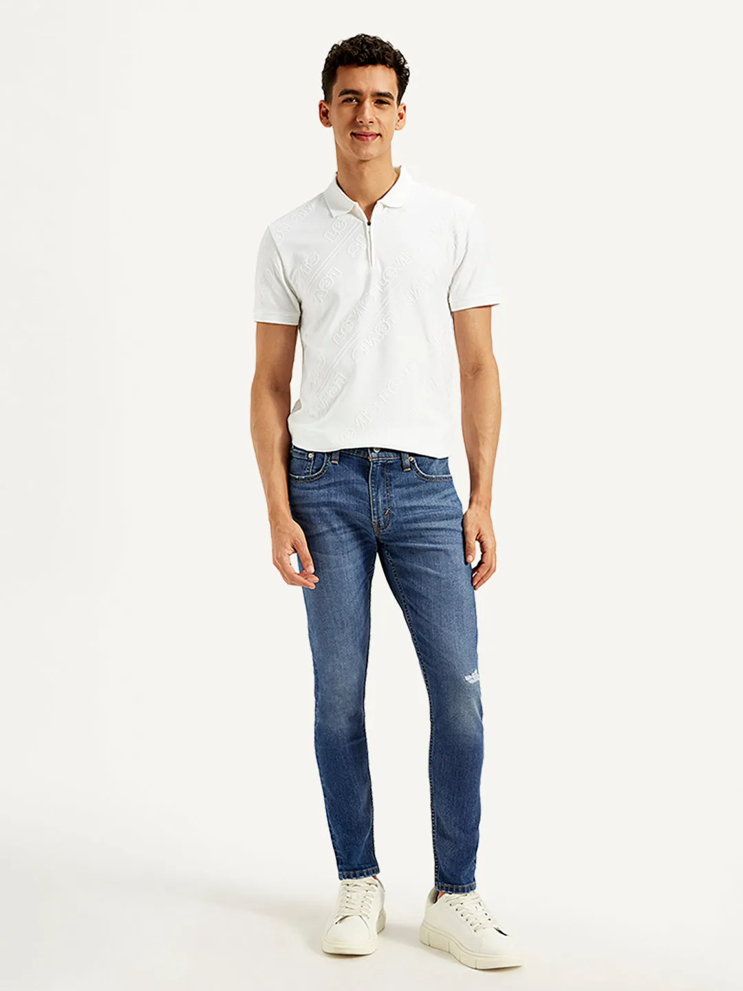 Men's Skinny Tapered Blue Jeans