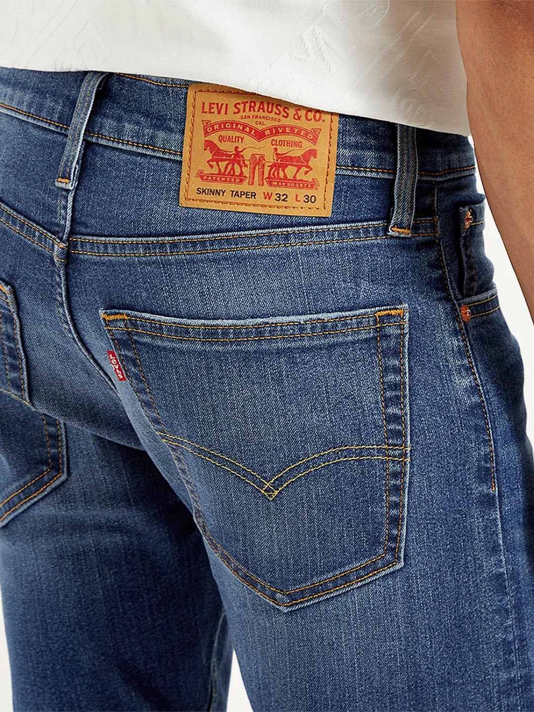 Men's Skinny Tapered Blue Jeans