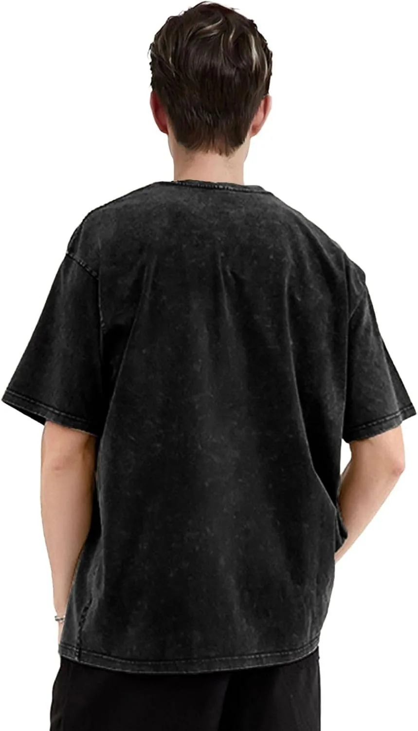 Mens Vintage Cotton T-Shirt, Retro Soft Crewneck Short Sleeve Casual,Gym,Travel Tee for Men, Sunset Beach