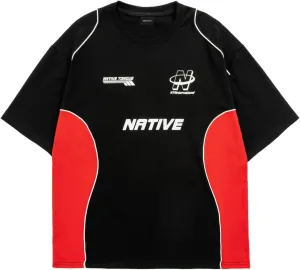 Men's Vintage Y2k Jersey Shirts Oversized Graphic Contrast Color Racing Tee Streetwear Tshirt