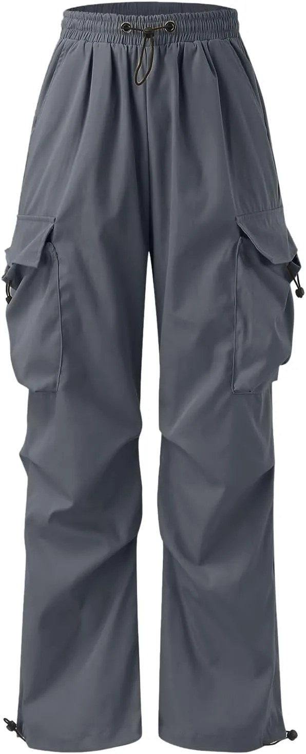 Men's Work Pants Loose Big Trousers Lace Straps Side 4 Pockets Casual Sports Trousers Suit Pants for Men