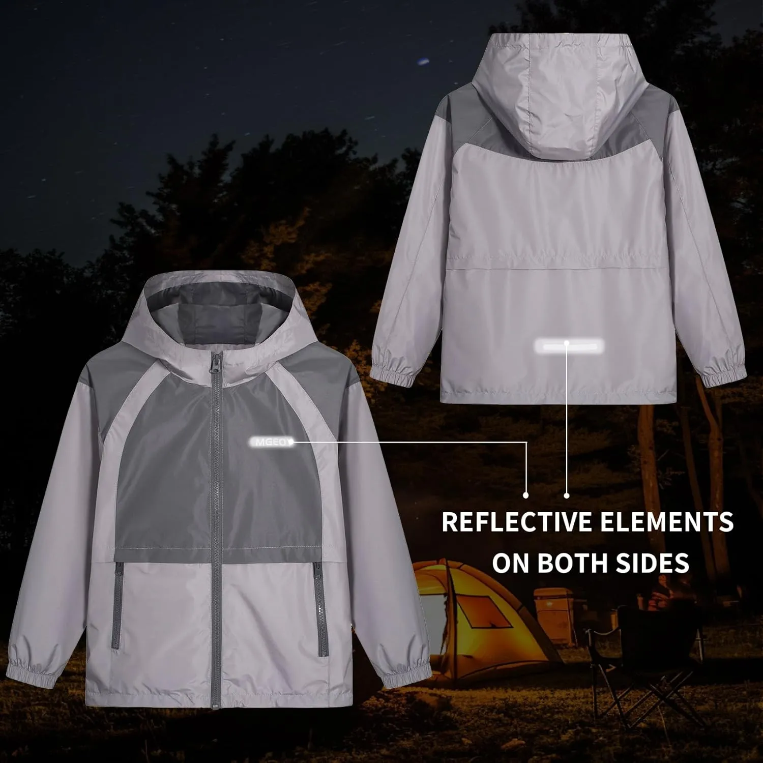 MGEOY Kids Rain Jackets Waterproof with Hood Lightweight Rain Coats for Girls Boys