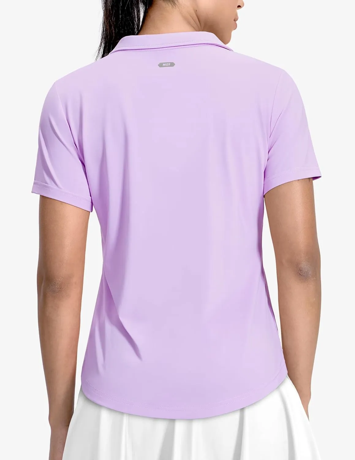 MIER Polo Shirts for Women V Neck Short Sleeve Golf Tennis Shirts Quick Dry Soft UPF 50  Collared Active Tops, Lightweight