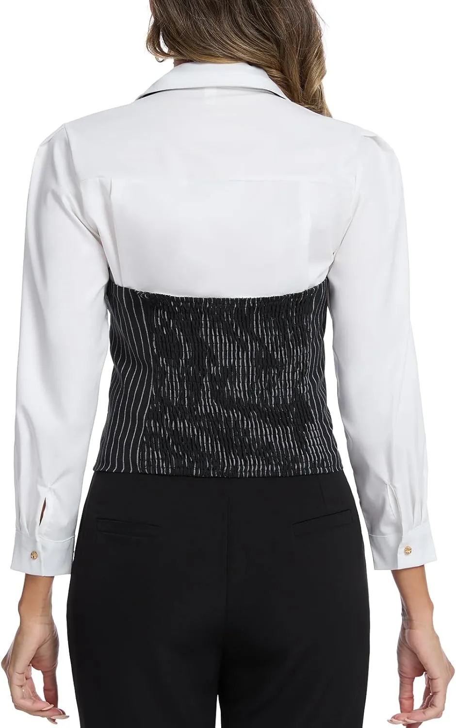 MINTLIMIT Womens Halter Neck Vest Notch Lapel Button Front Waistcoat Vintage Dressy Crop Tuxedo Suit Vests with Pockets