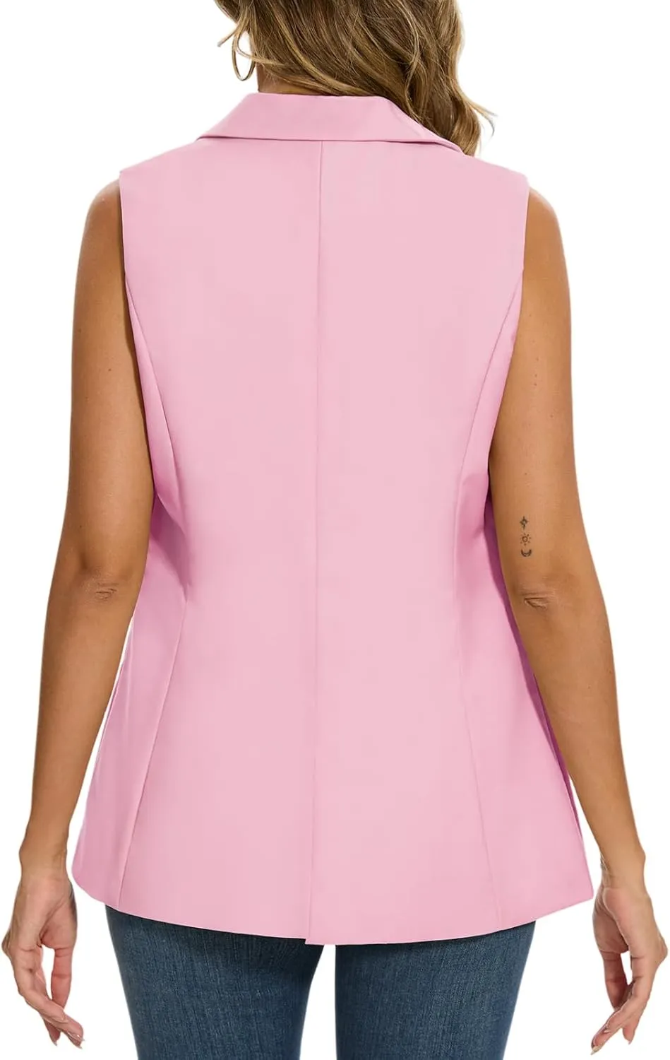 MINTLIMIT Women's Sleeveless Blazer Vest Summer Casual Open Front Lapel Collar Work Office Button Suit Vests with Pockets