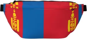 Mongolian Flag Stylish Crossbody Waist Pack - Versatile And Compact Travel Pouch For Hands-Free Storage