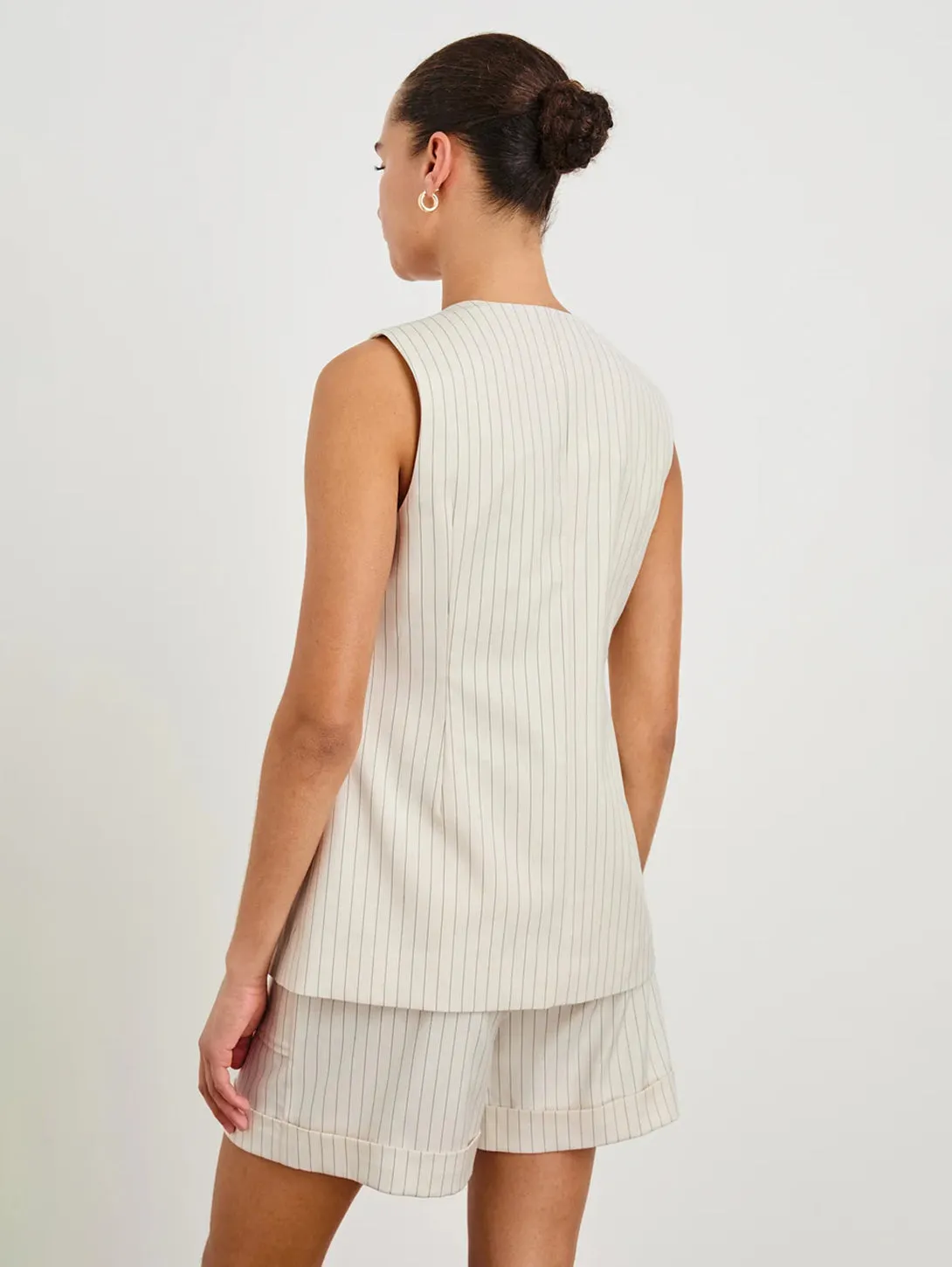 Mylah Vest - Birch Pinstripe