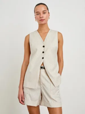 Mylah Vest - Birch Pinstripe