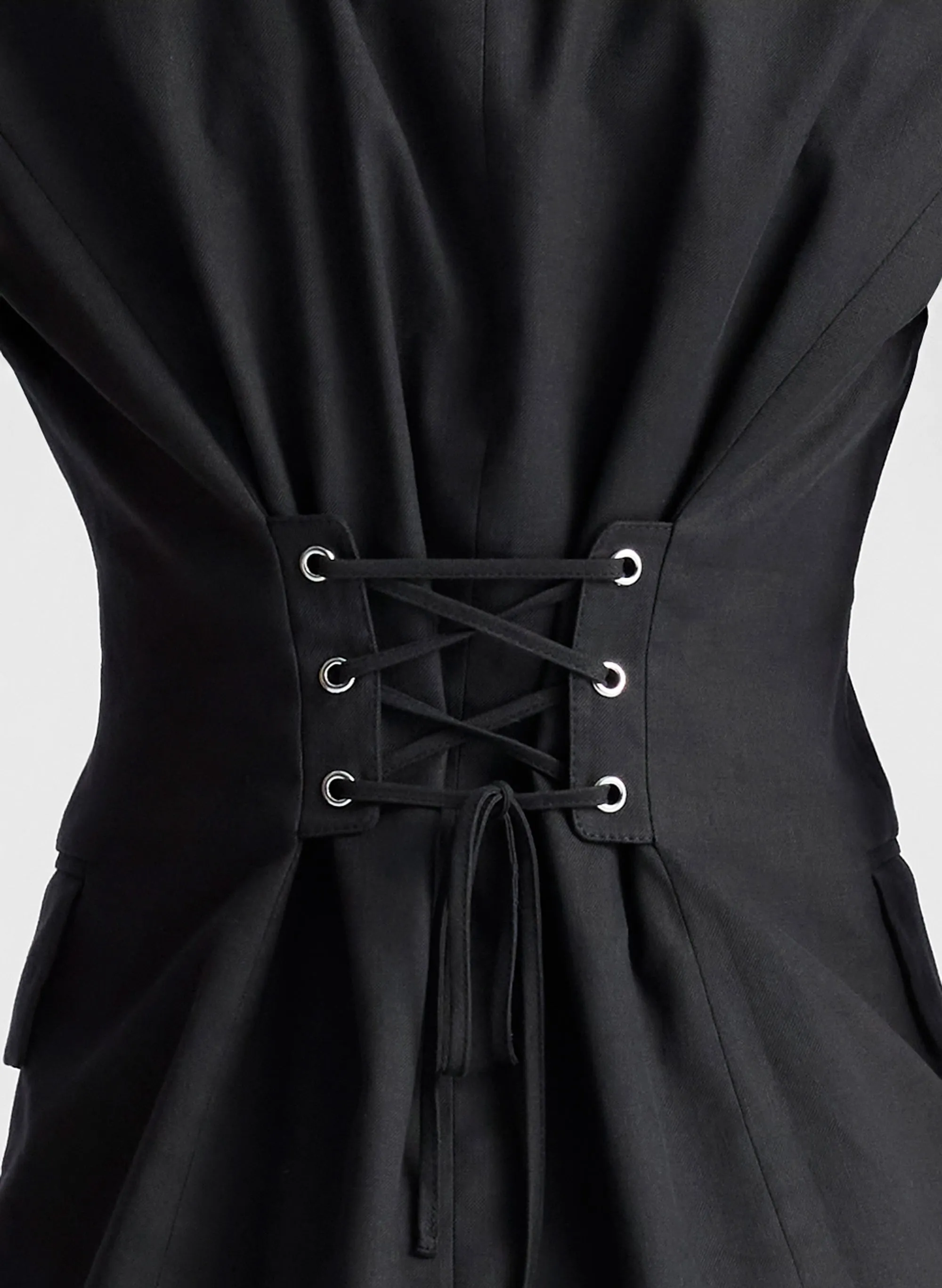 Noa Lace Up Linen Vest