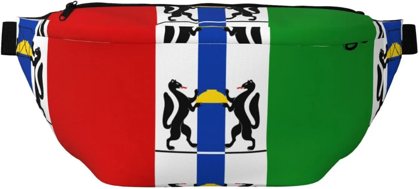 Novosibirsk Flag Stylish Crossbody Waist Pack - Versatile And Compact Travel Pouch For Hands-Free Storage