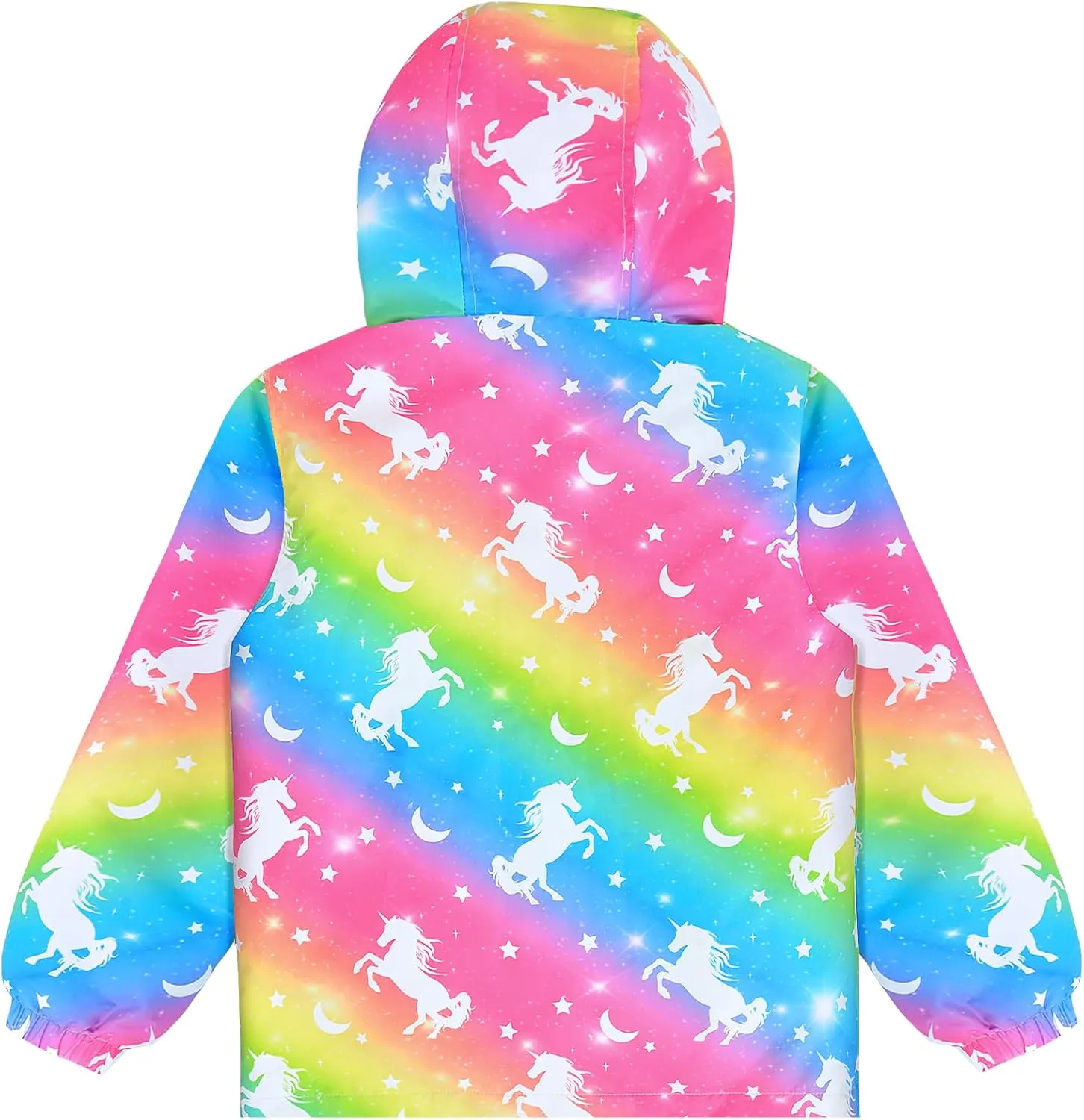 OlyPegic Girls Rain Jacket Waterproof Hooded Fleece Lined Lightweight Windbreaker Kids Windproof Jackets Raincoats Kids