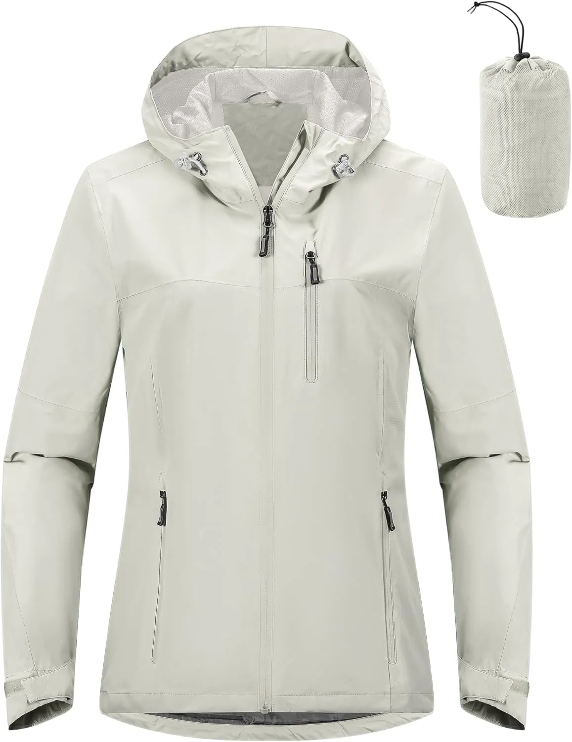 Outdoor Ventures Packable Rain Jacket Women Lightweight Waterproof Raincoat with Hood Cycling Bike Jacket