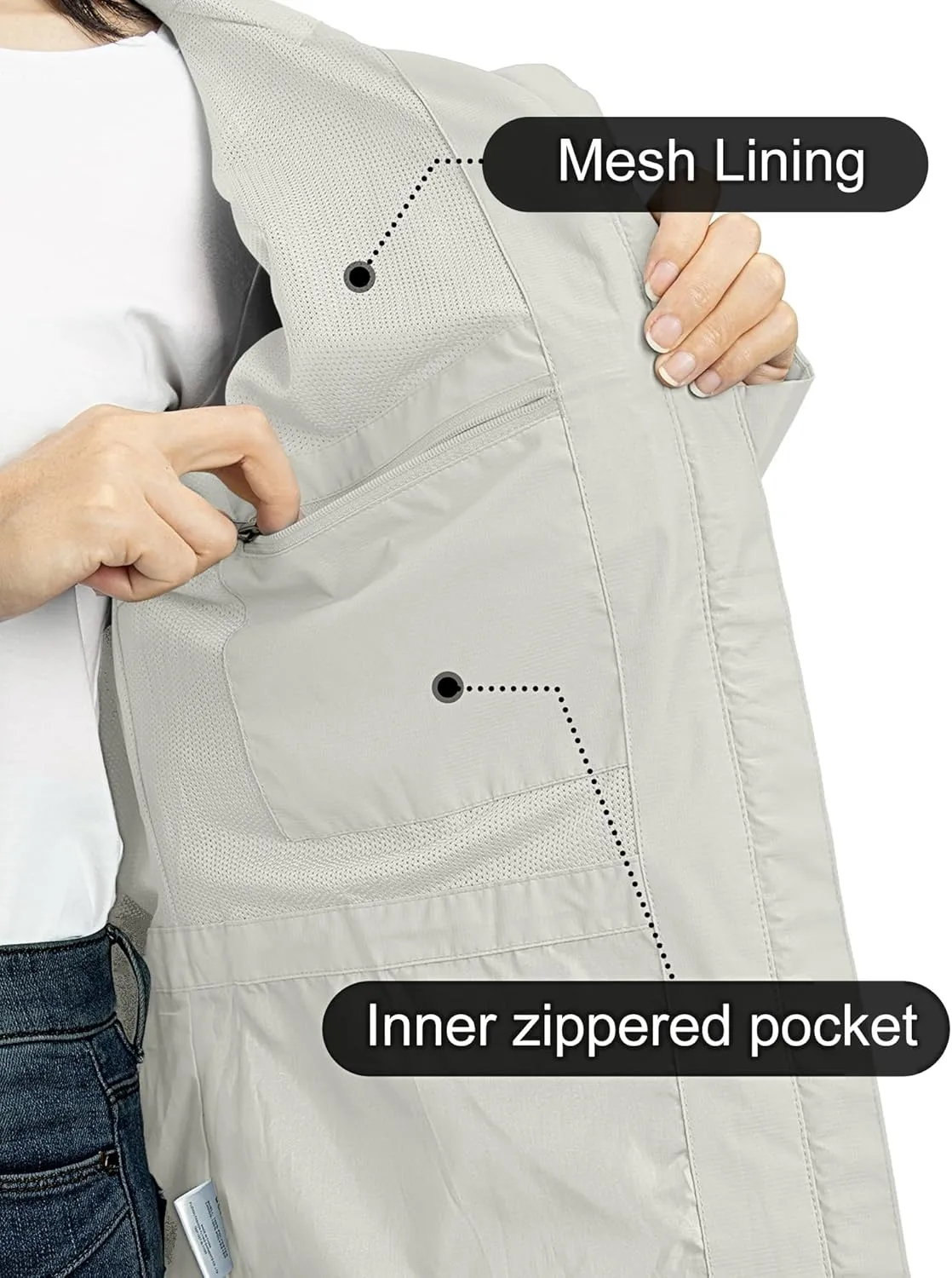 Outdoor Ventures Packable Rain Jacket Women Lightweight Waterproof Raincoat with Hood Cycling Bike Jacket