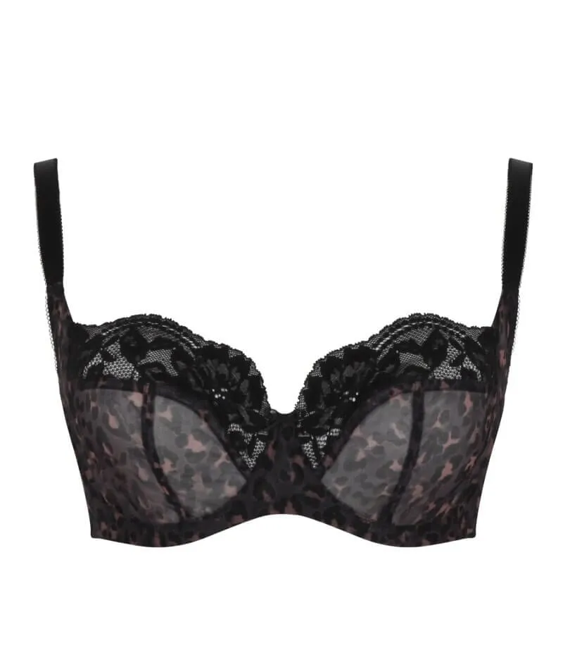 Panache Nina Underwired Balcony Bra - Black Leopard