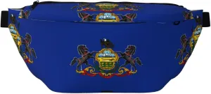 Pennsylvania State Flag Stylish Crossbody Waist Pack - Versatile And Compact Travel Pouch For Hands-Free Storage