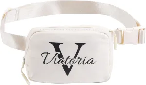 Personalized Belt Bag for Women Girls  Custom Name or Initial Fanny Pack, Adjustable Nylon Crossbody & Waist Bag for Running, Hiking, Cycling, Travel  Trendy Mini Waist Pack, Teen Gifts