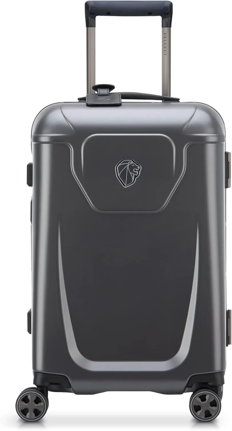 PEUGEOT Voyages Hardside Luggage with Spinner Wheels, Anthracite, Carry-On 19 Inch