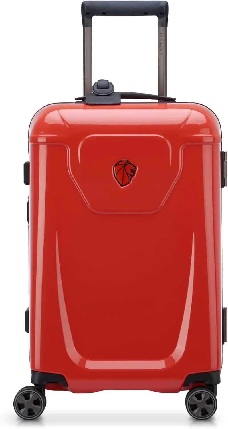 PEUGEOT Voyages Hardside Luggage with Spinner Wheels, Glossy Red, Carry-On 19 Inch