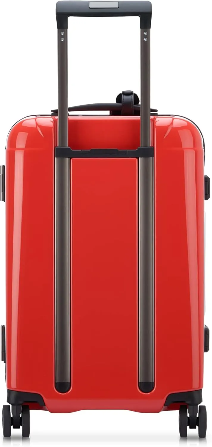 PEUGEOT Voyages Hardside Luggage with Spinner Wheels, Glossy Red, Carry-On 19 Inch