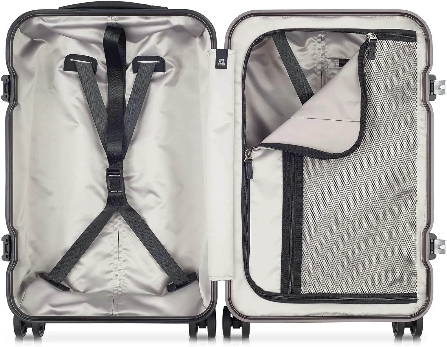 PEUGEOT Voyages Hardside Luggage with Spinner Wheels, Glossy Red, Carry-On 19 Inch