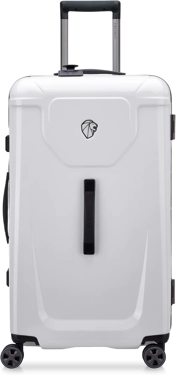 PEUGEOT Voyages Hardside Luggage with Spinner Wheels, Glossy White, 26 Inch Trunk