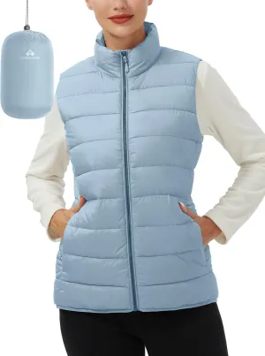 Pioneer Camp Puffer Vest Women Lightweight Packable Sleeveless Bubble Quilted Zip Up Padded Warm Winter Outerwear Puffy Vests