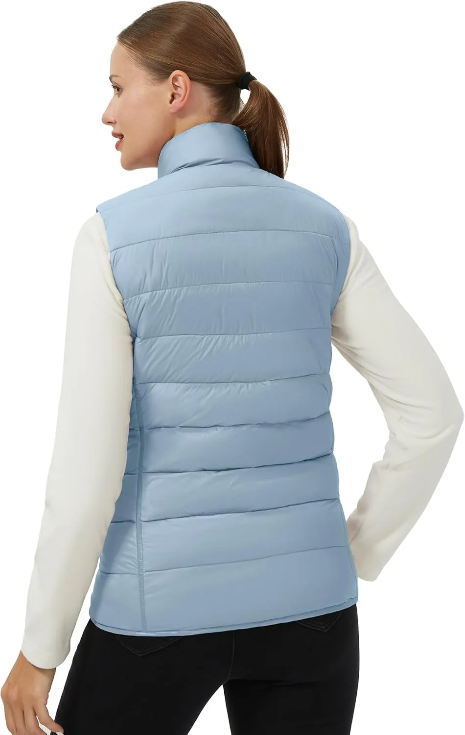 Pioneer Camp Puffer Vest Women Lightweight Packable Sleeveless Bubble Quilted Zip Up Padded Warm Winter Outerwear Puffy Vests